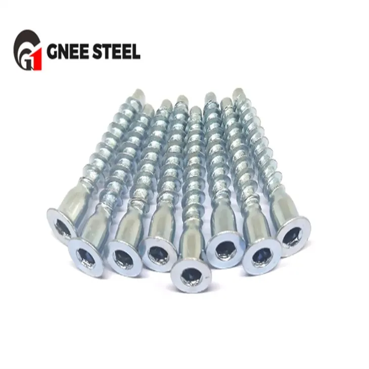 Sinkhúðuð stálviðar staðfestingarskrúfur